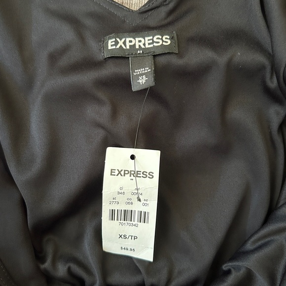 Express Black Ruched Halter Mini Dress - Picture 3 of 3